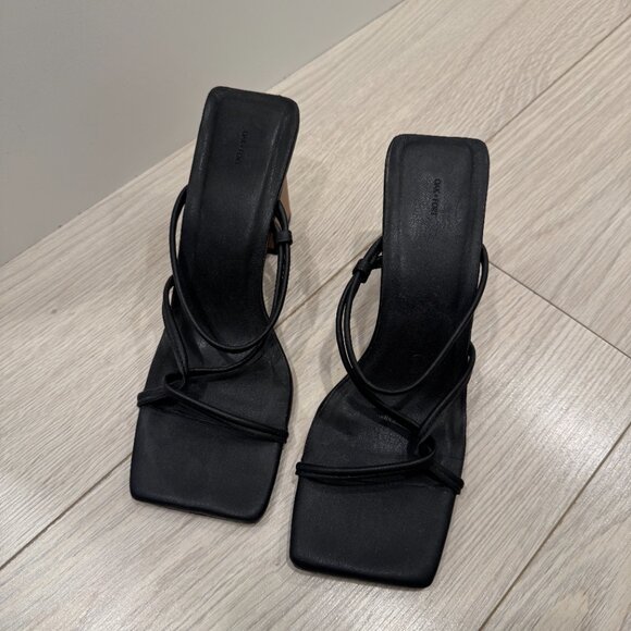 OAK + FORT Black Strappy Heel - Picture 3 of 9